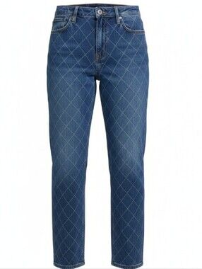 Hollister Ultra High Rise Dad Jeans Diamond Pattern Vintage Stretch W27 T31